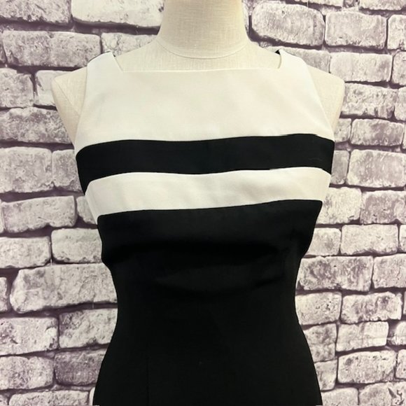 CDC Vintage Black & White Sleeveless Dress Size 8 - Picture 2 of 9